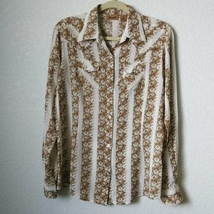 Wrangler snap western shirt size medium